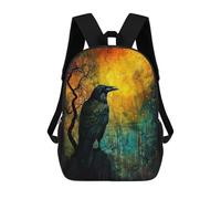 sinyumoney 3D Printed Children Ravens Midnight Watch Rucksacks Fashion Casual Daypack Cute Travel Bags Outdoor Casual Daypack for Boy And Girl 17inch
