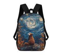 sinyumoney 3D Printed Children Red Panda Starry Night Rucksacks Fashion Casual Daypack Cute Travel Bags Outdoor Casual Daypack for Boy And Girl 17inch