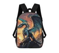 sinyumoney 3D Printed Children Retro Fantasy Dragon Beast Rucksacks Fashion Casual Daypack Cute Travel Bags Outdoor Casual Daypack for Boy And Girl 17inch