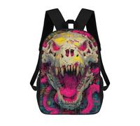 sinyumoney 3D Printed Children Roar of The Forgotten Beast - Expressionist Fury Skull Rucksacks Fashion Casual Daypack Cute Travel Bags Outdoor Casual Daypack for Boy And Girl 17inch
