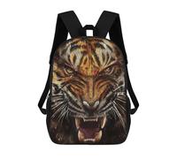 sinyumoney 3D Printed Children Roaring Tiger Artwork Rucksacks Fashion Casual Daypack Cute Travel Bags Outdoor Casual Daypack for Boy And Girl 17inch