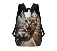 sinyumoney 3D Printed Children Rogue Cat on The Loose Rucksacks Fashion Casual Daypack Cute Travel Bags Outdoor Casual Daypack for Boy And Girl 17inch