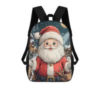 sinyumoney 3D Printed Children Smiling Santa Claus Christmas Funny Rucksacks Fashion Casual Daypack Cute Travel Bags Outdoor Casual Daypack for Boy And Girl 17inch