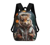 sinyumoney 3D Printed Children Squirrels Festive Flick Rucksacks Fashion Casual Daypack Cute Travel Bags Outdoor Casual Daypack for Boy And Girl 17inch