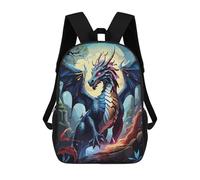 sinyumoney 3D Printed Children The Blue Dragon Rucksacks Fashion Casual Daypack Cute Travel Bags Outdoor Casual Daypack for Boy And Girl 17inch