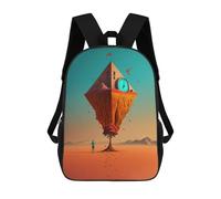 sinyumoney 3D Printed Children Time's Journey A Surreal Landscape Rucksacks Fashion Casual Daypack Cute Travel Bags Outdoor Casual Daypack for Boy And Girl 17inch