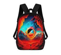 sinyumoney 3D Printed Children Volcanic Eclipse Wonder Rucksacks Fashion Casual Daypack Cute Travel Bags Outdoor Casual Daypack for Boy And Girl 17inch
