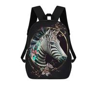 sinyumoney 3D Printed Children Zebra Cherry Flowres Rucksacks Fashion Casual Daypack Cute Travel Bags Outdoor Casual Daypack for Boy And Girl 17inch