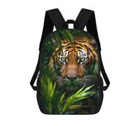 sinyumoney 3D Printed Children's 17inch A Tiger in Jungle School Backpack High Capacity Travel Book School Bags for Boys Elementary And Middle School Students