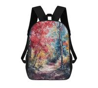 sinyumoney 3D Printed Children's 17inch Autumn Blaze Trail School Backpack High Capacity Travel Book School Bags for Boys Elementary And Middle School Students