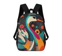 sinyumoney 3D Printed Children's 17inch Backpack Abstract Goose in Space Travel Lightweight School Bag Fashion Backpack for Kids School Students