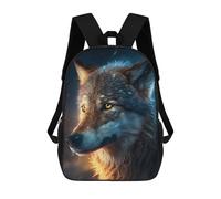 sinyumoney 3D Printed Children's 17inch Backpack Awesome Wolf Travel Lightweight School Bag Fashion Backpack for Kids School Students