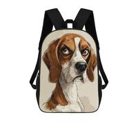 sinyumoney 3D Printed Children's 17inch Backpack Beagle Caricature Travel Lightweight School Bag Fashion Backpack for Kids School Students