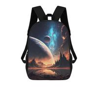 sinyumoney 3D Printed Children's 17inch Backpack Beyond The Galaxy Travel Lightweight School Bag Fashion Backpack for Kids School Students