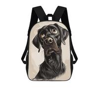 sinyumoney 3D Printed Children's 17inch Backpack Black Labrador Retriever Travel Lightweight School Bag Fashion Backpack for Kids School Students