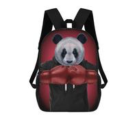 sinyumoney 3D Printed Children's 17inch Backpack Boxer Giant Panda Travel Lightweight School Bag Fashion Backpack for Kids School Students