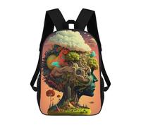 sinyumoney 3D Printed Children's 17inch Backpack Busy Mind Travel Lightweight School Bag Fashion Backpack for Kids School Students