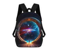 sinyumoney 3D Printed Children's 17inch Backpack Circus Portal Travel Lightweight School Bag Fashion Backpack for Kids School Students