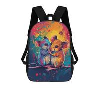 sinyumoney 3D Printed Children's 17inch Backpack Colorful Mouse Art Print-6 Travel Lightweight School Bag Fashion Backpack for Kids School Students