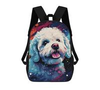 sinyumoney 3D Printed Children's 17inch Backpack Colorful Poodle Art Print -1 Travel Lightweight School Bag Fashion Backpack for Kids School Students