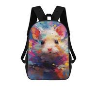 sinyumoney 3D Printed Children's 17inch Backpack Colorful Rabbit Painting Travel Lightweight School Bag Fashion Backpack for Kids School Students