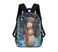 sinyumoney 3D Printed Children's 17inch Backpack Colorful Xmas Snowman Travel Lightweight School Bag Fashion Backpack for Kids School Students