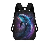 sinyumoney 3D Printed Children's 17inch Backpack Cosmic Dolphin Art Print-9 Travel Lightweight School Bag Fashion Backpack for Kids School Students