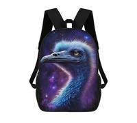 sinyumoney 3D Printed Children's 17inch Backpack Cosmic Emu Portrait-4 Travel Lightweight School Bag Fashion Backpack for Kids School Students