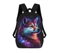 sinyumoney 3D Printed Children's 17inch Backpack Cosmic Husky Portrait Travel Lightweight School Bag Fashion Backpack for Kids School Students
