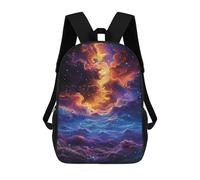 sinyumoney 3D Printed Children's 17inch Backpack Cosmic Nebula Painting Travel Lightweight School Bag Fashion Backpack for Kids School Students