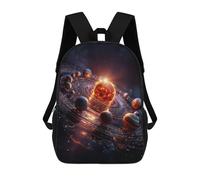 sinyumoney 3D Printed Children's 17inch Backpack Cosmic Planetary Orbit Travel Lightweight School Bag Fashion Backpack for Kids School Students