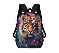 sinyumoney 3D Printed Children's 17inch Backpack Cosmic Starry Tiger Travel Lightweight School Bag Fashion Backpack for Kids School Students