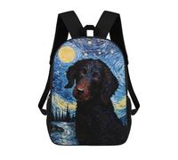 sinyumoney 3D Printed Children's 17inch Backpack Curly Coated Retriever Travel Lightweight School Bag Fashion Backpack for Kids School Students