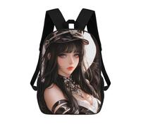sinyumoney 3D Printed Children's 17inch Backpack Dark Angel Uniform Set Travel Lightweight School Bag Fashion Backpack for Kids School Students