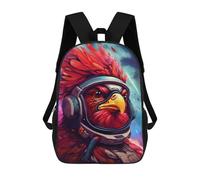 sinyumoney 3D Printed Children's 17inch Backpack Eagle Astronaut Space Helmet Travel Lightweight School Bag Fashion Backpack for Kids School Students