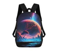 sinyumoney 3D Printed Children's 17inch Backpack Fantasy Planet Connection Travel Lightweight School Bag Fashion Backpack for Kids School Students
