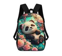 sinyumoney 3D Printed Children's 17inch Backpack Floral Panda Paradise Travel Lightweight School Bag Fashion Backpack for Kids School Students
