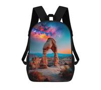 sinyumoney 3D Printed Children's 17inch Backpack Galactic Arch Wonder Travel Lightweight School Bag Fashion Backpack for Kids School Students