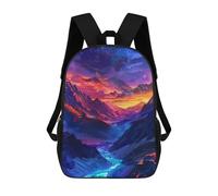 sinyumoney 3D Printed Children's 17inch Backpack Galactic Mountain Range -2 Travel Lightweight School Bag Fashion Backpack for Kids School Students