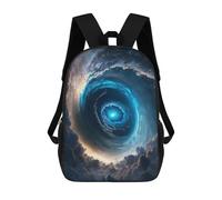 sinyumoney 3D Printed Children's 17inch Backpack Galactic Portal Cosmic Journey Travel Lightweight School Bag Fashion Backpack for Kids School Students