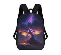 sinyumoney 3D Printed Children's 17inch Backpack Galactic Tree of Life Travel Lightweight School Bag Fashion Backpack for Kids School Students