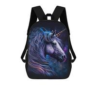 sinyumoney 3D Printed Children's 17inch Backpack Galactic Unicorn Art Print Travel Lightweight School Bag Fashion Backpack for Kids School Students