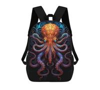 sinyumoney 3D Printed Children's 17inch Backpack Giant Octopus Art Print Travel Lightweight School Bag Fashion Backpack for Kids School Students