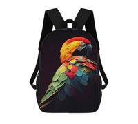 sinyumoney 3D Printed Children's 17inch Backpack Judgmental Parrot Travel Lightweight School Bag Fashion Backpack for Kids School Students