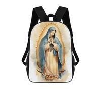 sinyumoney 3D Printed Children's 17inch Backpack Lady of Guadalupe Watercolor Artwork Travel Lightweight School Bag Fashion Backpack for Kids School Students