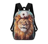 sinyumoney 3D Printed Children's 17inch Backpack Lion with Toilet Paper Travel Lightweight School Bag Fashion Backpack for Kids School Students