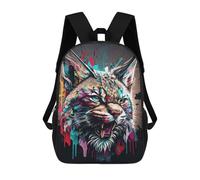 sinyumoney 3D Printed Children's 17inch Backpack LYNX Panorama Set Right 2 Travel Lightweight School Bag Fashion Backpack for Kids School Students