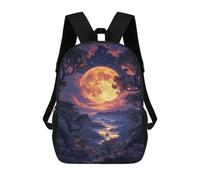 sinyumoney 3D Printed Children's 17inch Backpack Magical Full Moon Landscape Travel Lightweight School Bag Fashion Backpack for Kids School Students