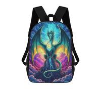 sinyumoney 3D Printed Children's 17inch Backpack Majestic Dragon on Mountain Peak Travel Lightweight School Bag Fashion Backpack for Kids School Students