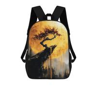 sinyumoney 3D Printed Children's 17inch Backpack Moonlit Bonsai Serenity Travel Lightweight School Bag Fashion Backpack for Kids School Students